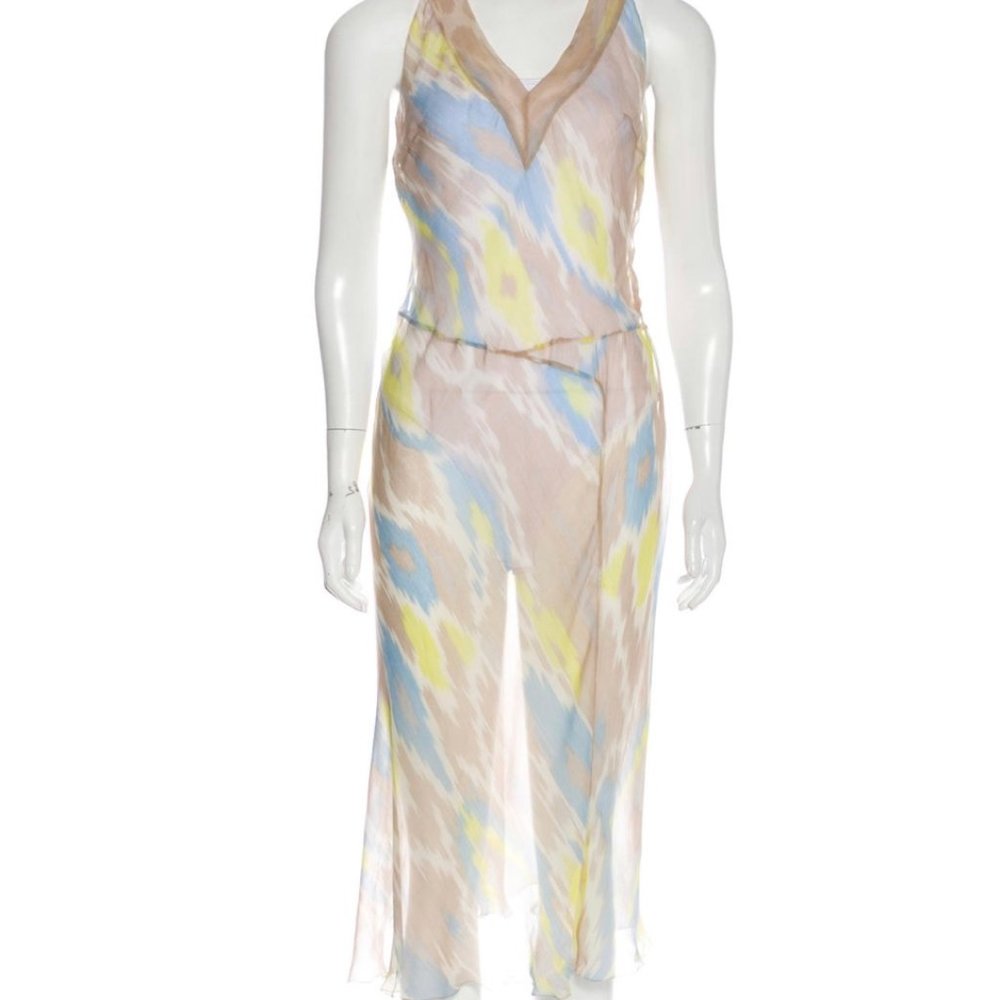 ALBERTA FERRETTI [6] Printed silk dress - Picture 4 of 4